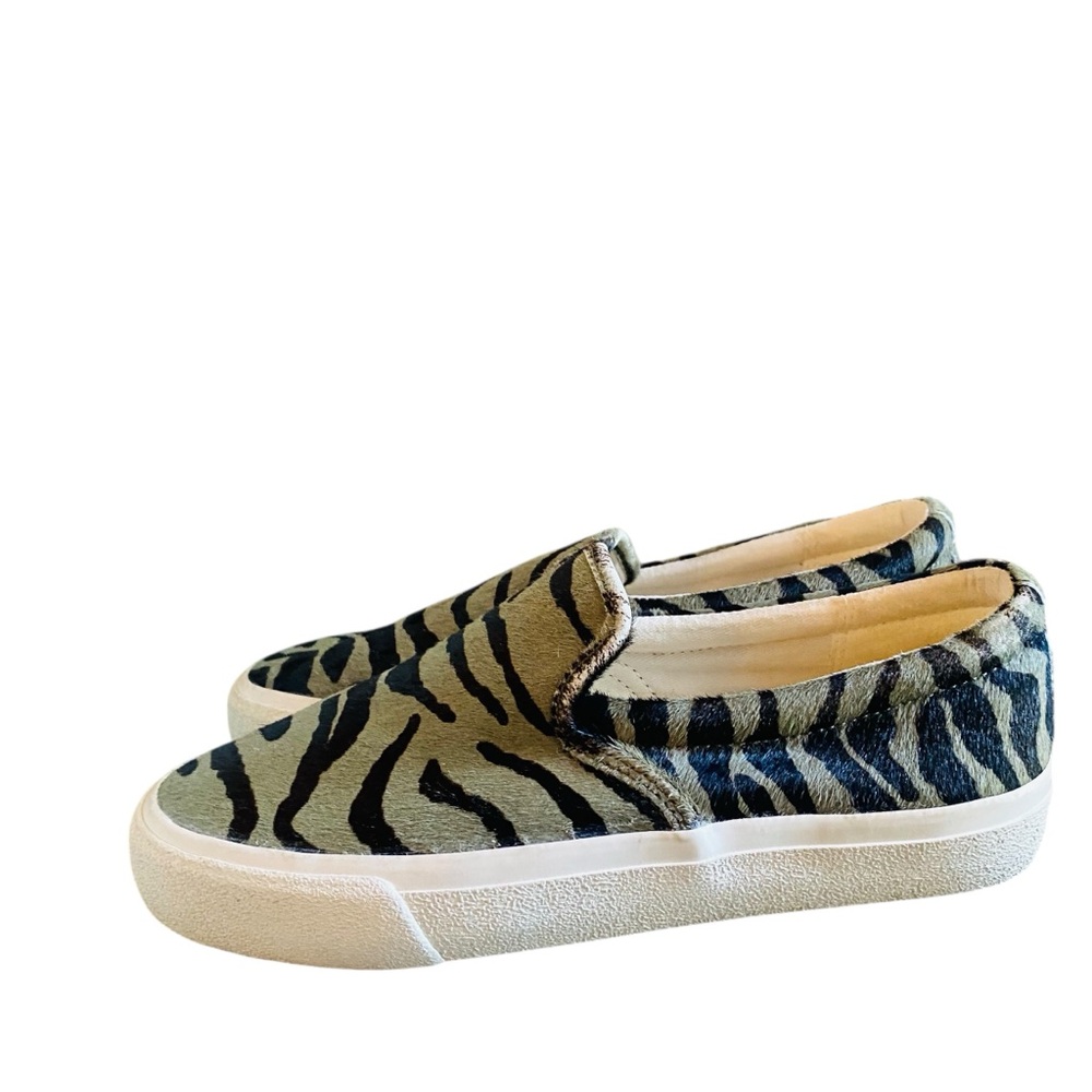 Madewell Sidewalk Slip-On Sneakers 6 Zebra Calf Hair Shoes - Picture 4 of 11